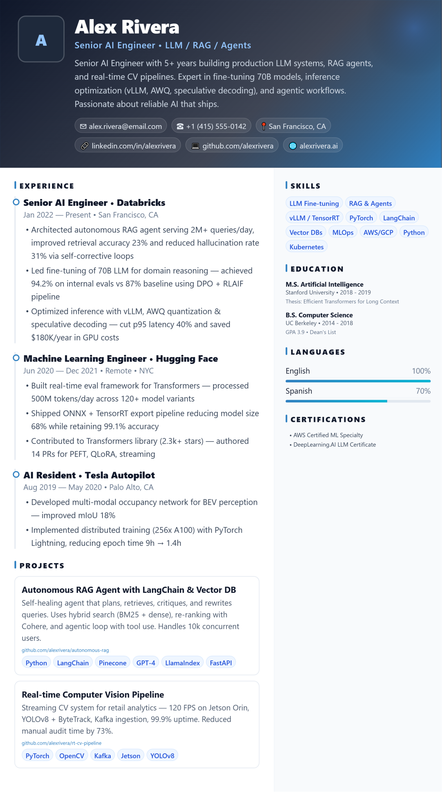 Alex Rivera Resume