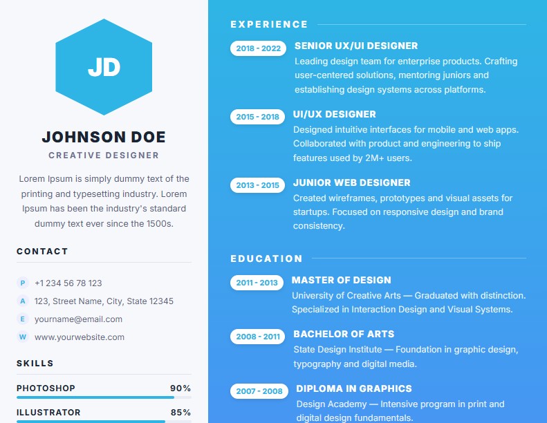 DIAMOND Style Resume