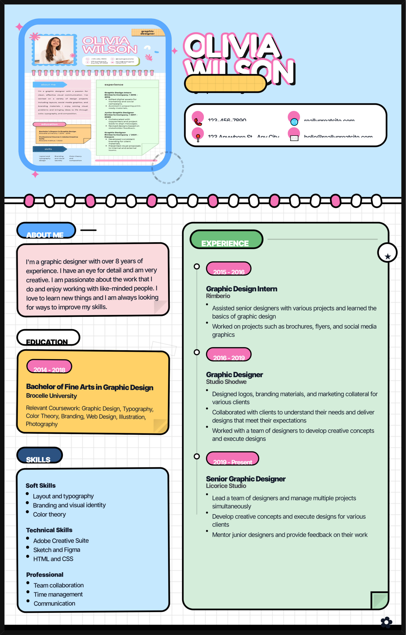Olivia Scrapbook Resume