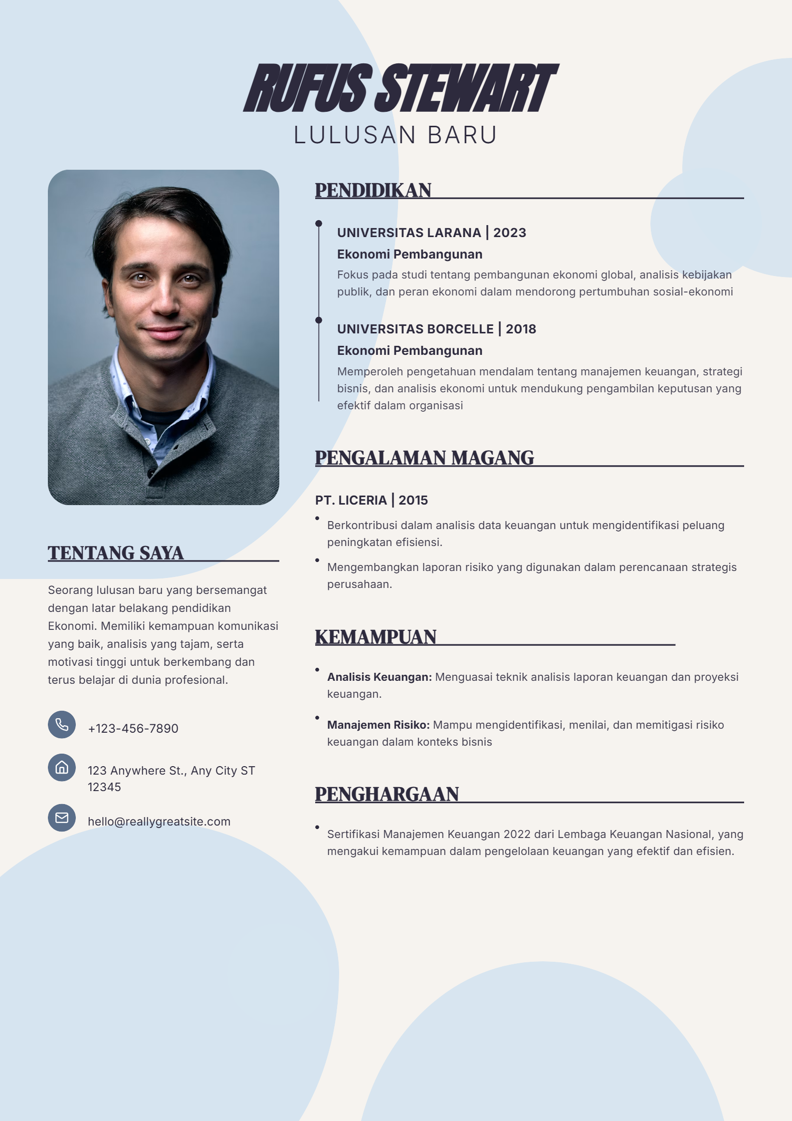 Rufus Stewart Fresh Resume