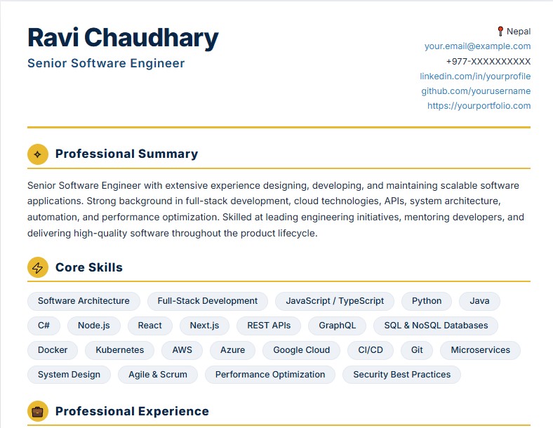 Ravi Chaudhary Resume