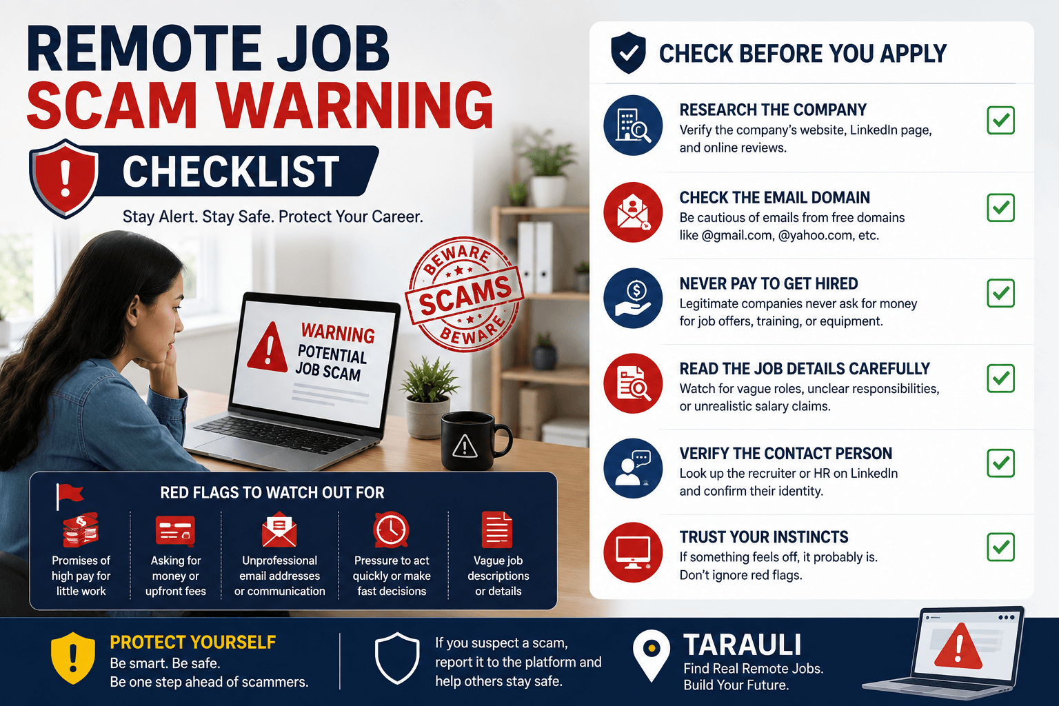Warning signs of a remote job scam